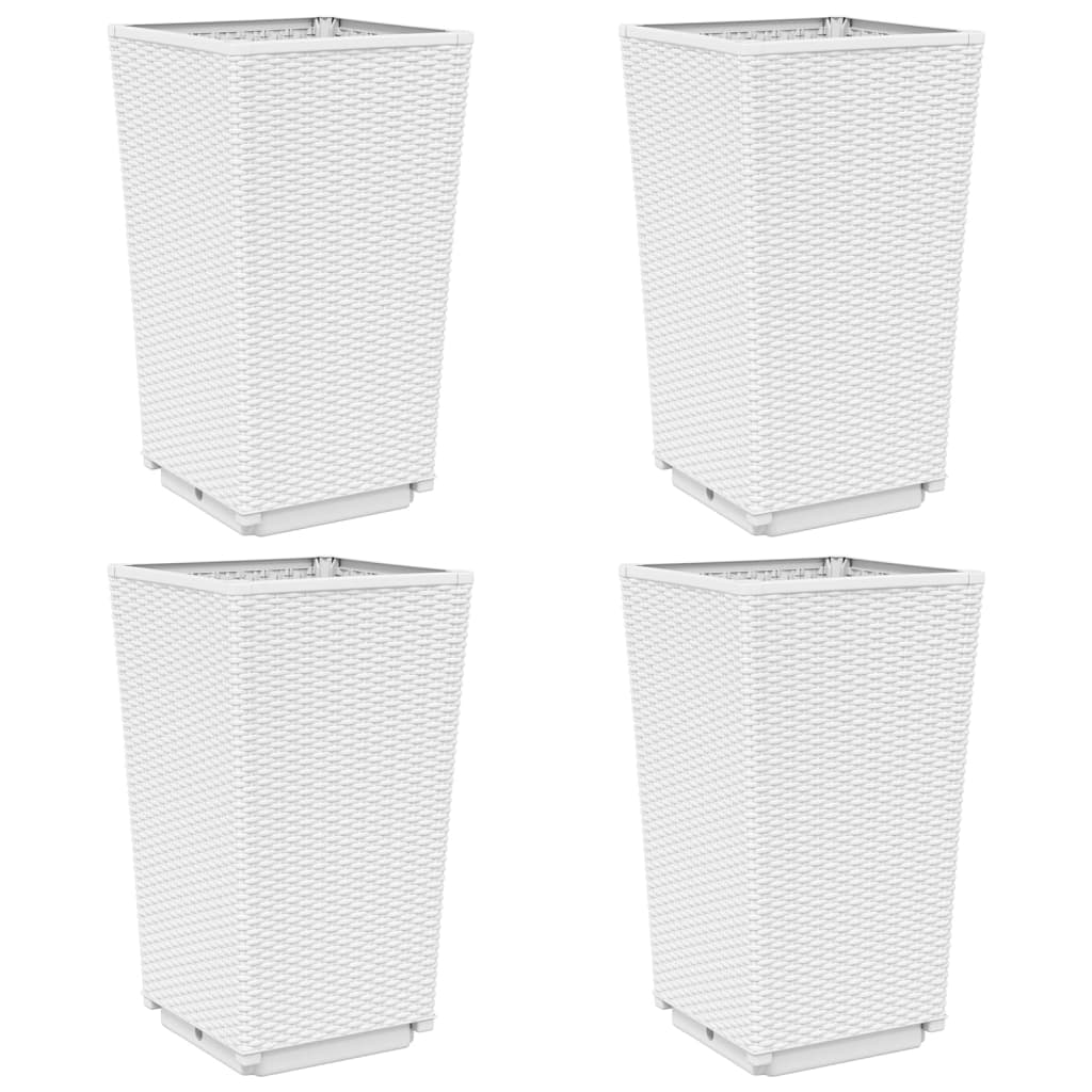 Vidaxx jardinières 4 pcs 32,5x32,5x57 cm polypropylène blanc
