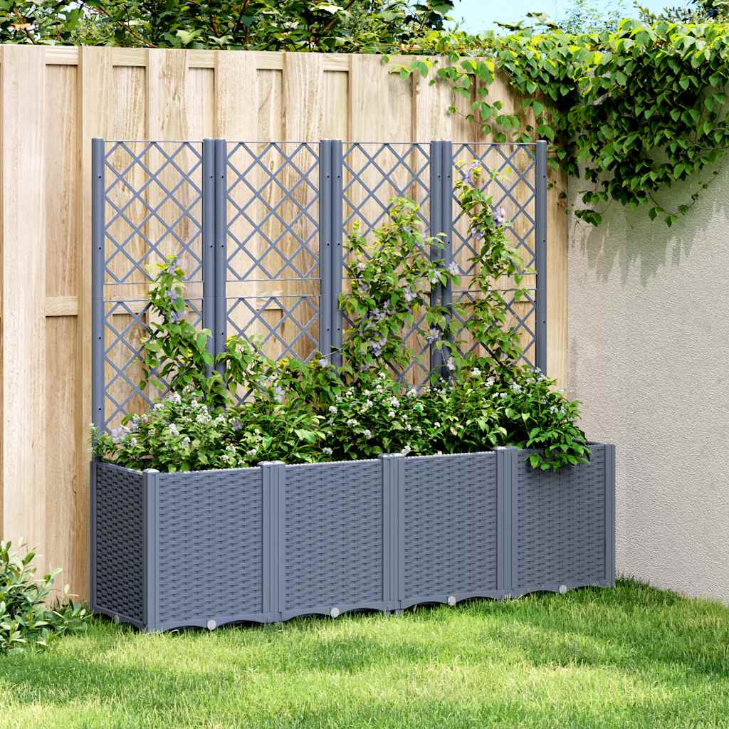 Vidaxx jardinière avec treillis 160x40x140 cm polypropylène gris