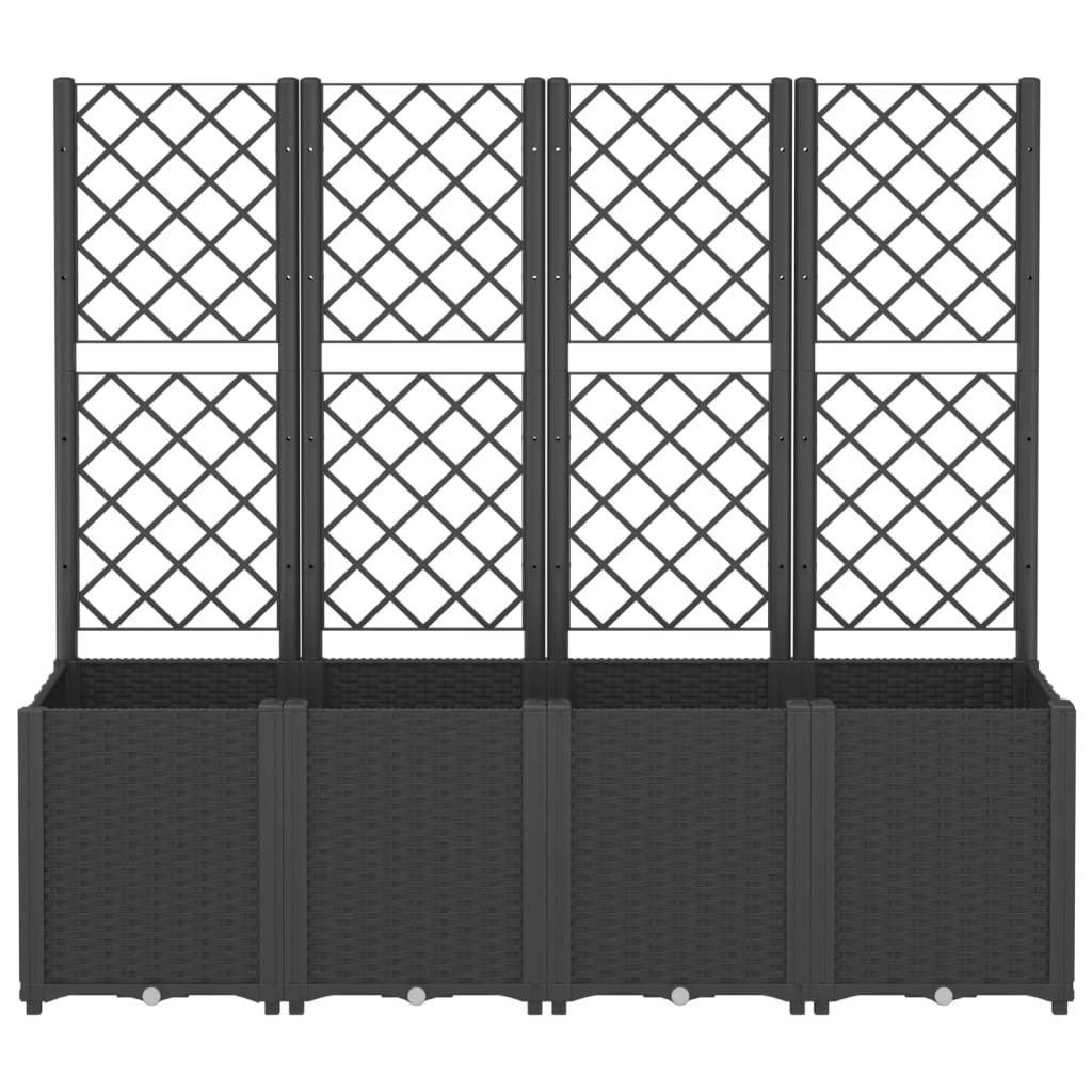 Vidaxx jardinière avec treillis 160x40x140 cm polypropylène noir