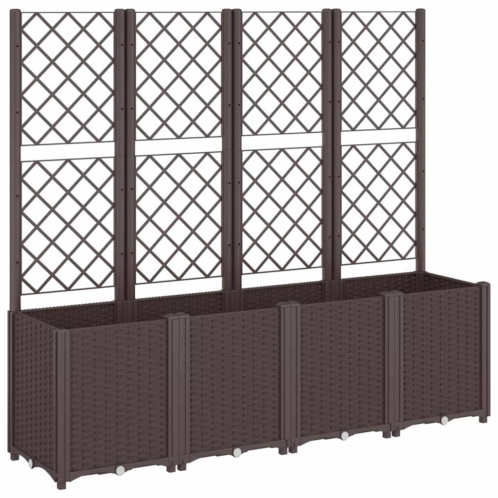 Vidaxx jardinière avec treillis 160x40x140 cm polypropylène marron