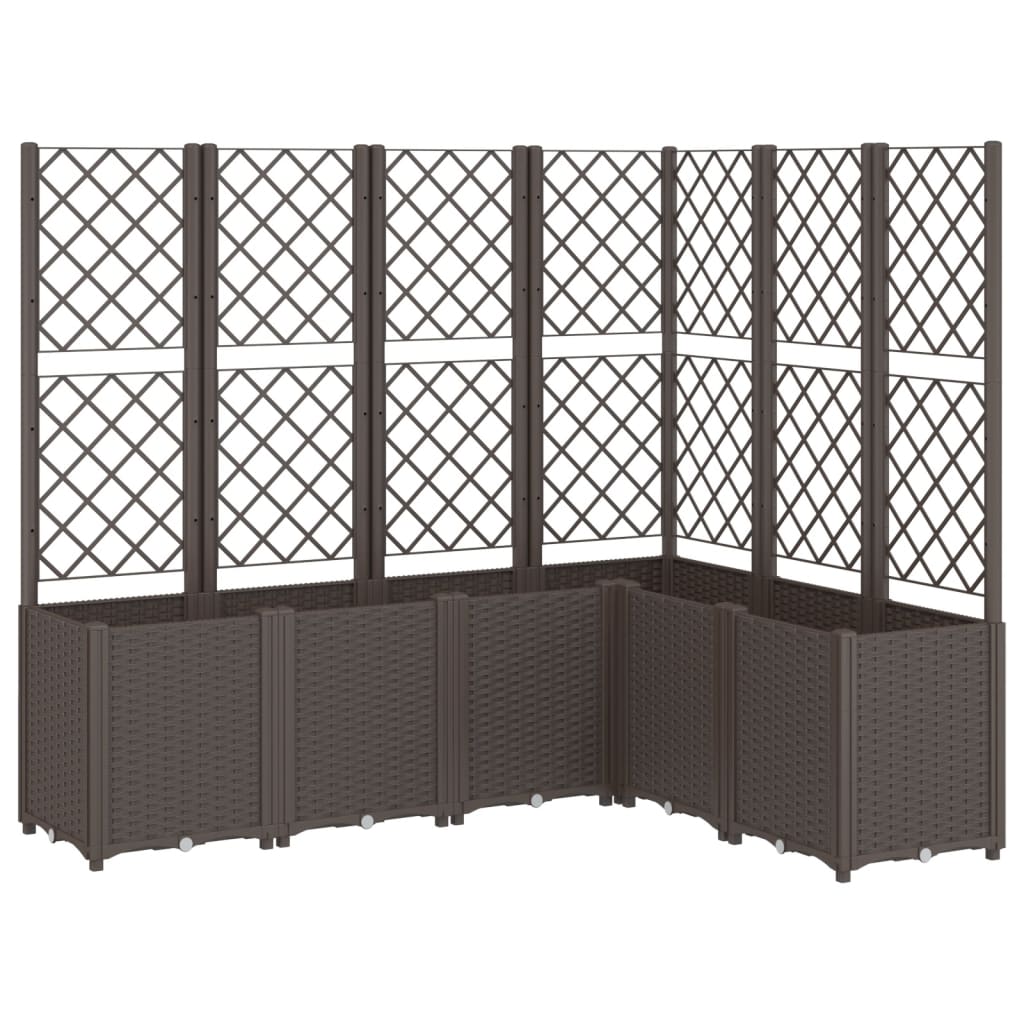 VidaXL Jardinière avec treillis 160x120x140 cm polypropylène marron