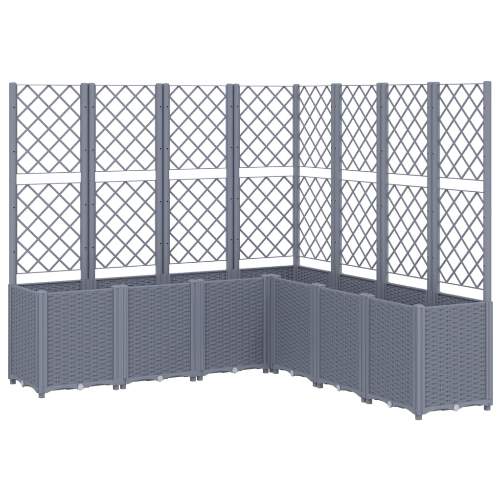 VidaXL Jardinière avec treillis 160x160x140 cm polypropylène gris