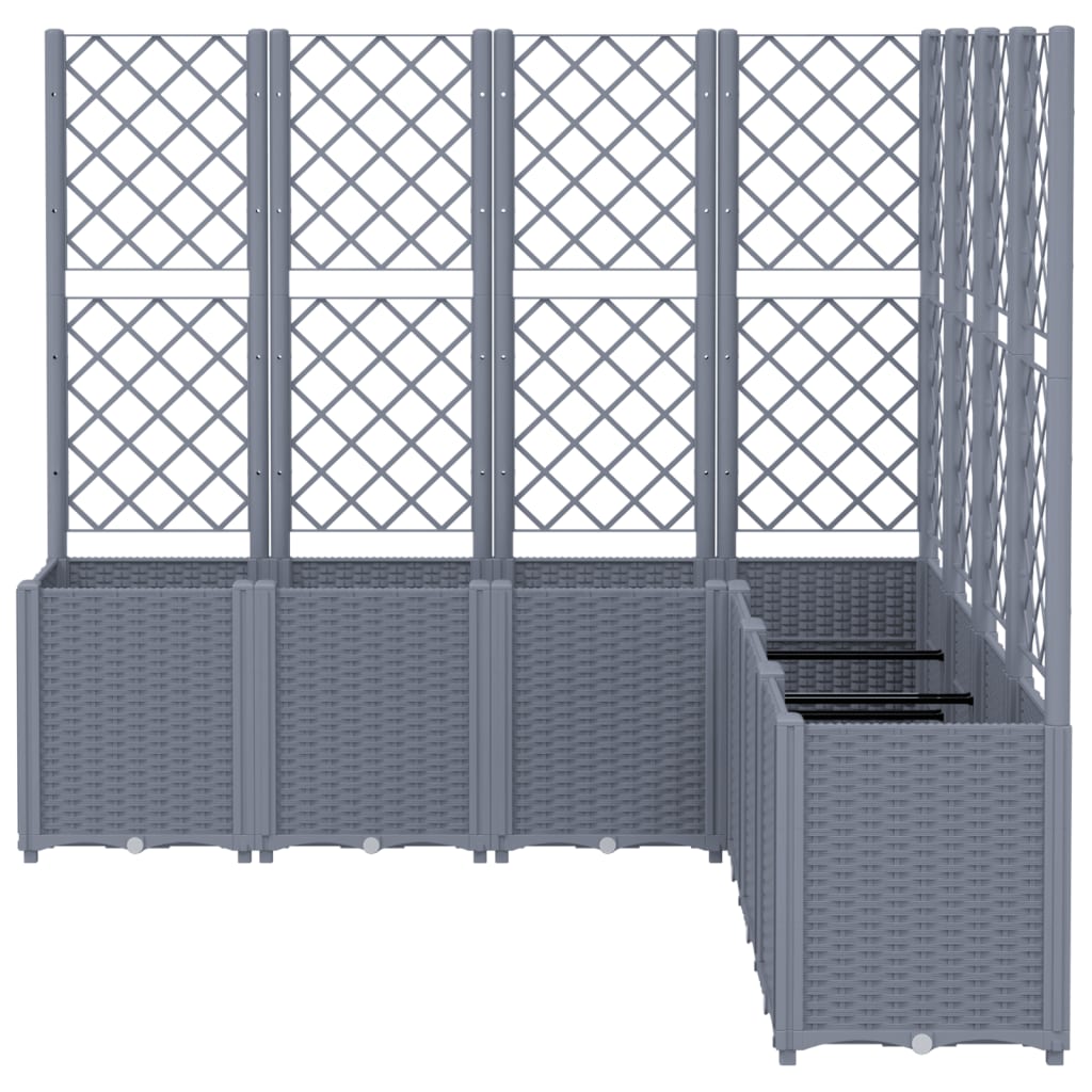 VidaXL Jardinière avec treillis 160x160x140 cm polypropylène gris