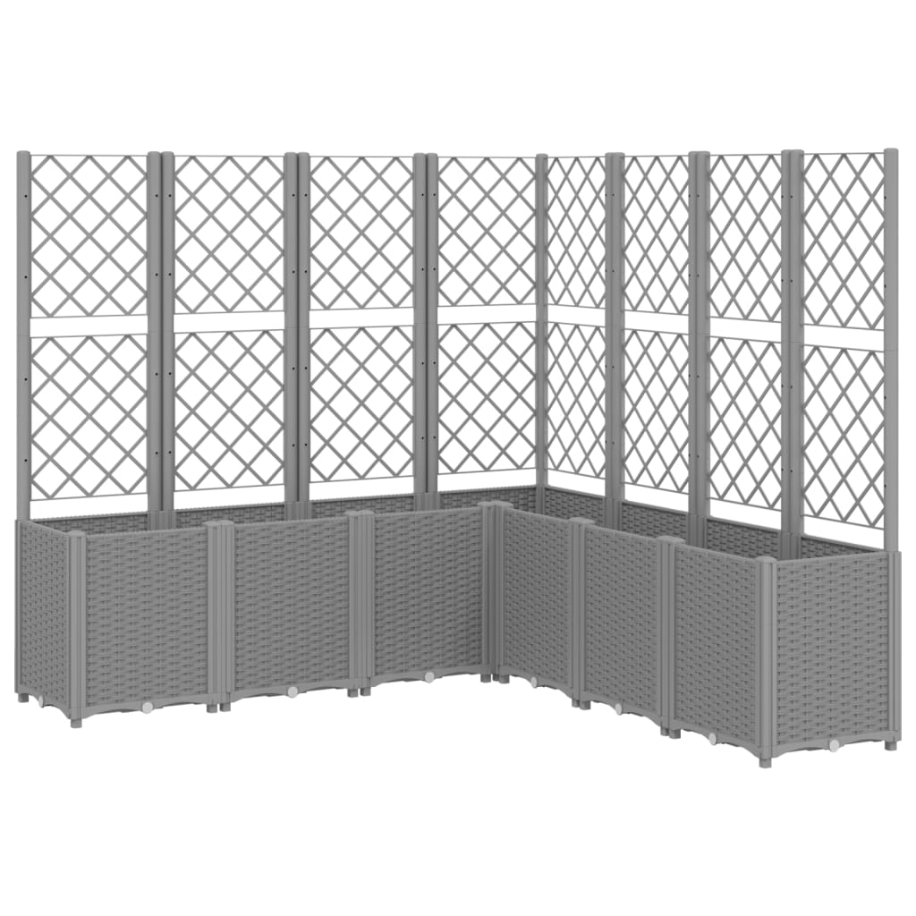 VidaXL Jardinière avec treillis 160x160x140 cm polypropylène gris clair