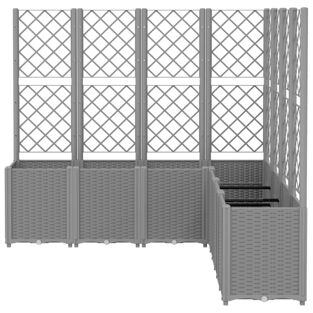 VidaXL Jardinière avec treillis 160x160x140 cm polypropylène gris clair
