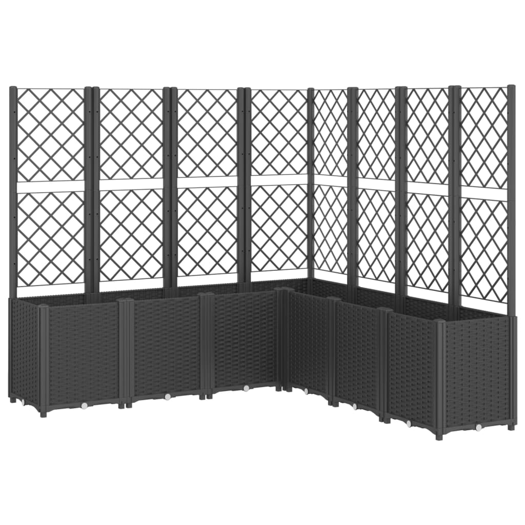 VidaXL Jardinière avec treillis 160x160x140 cm polypropylène noir