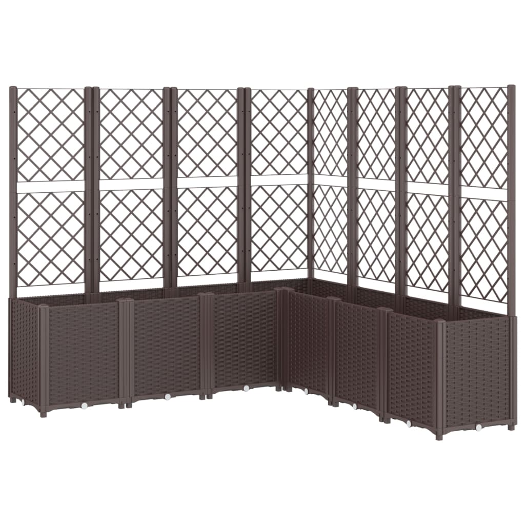 VidaXL Jardinière avec treillis 160x160x140 cm polypropylène marron