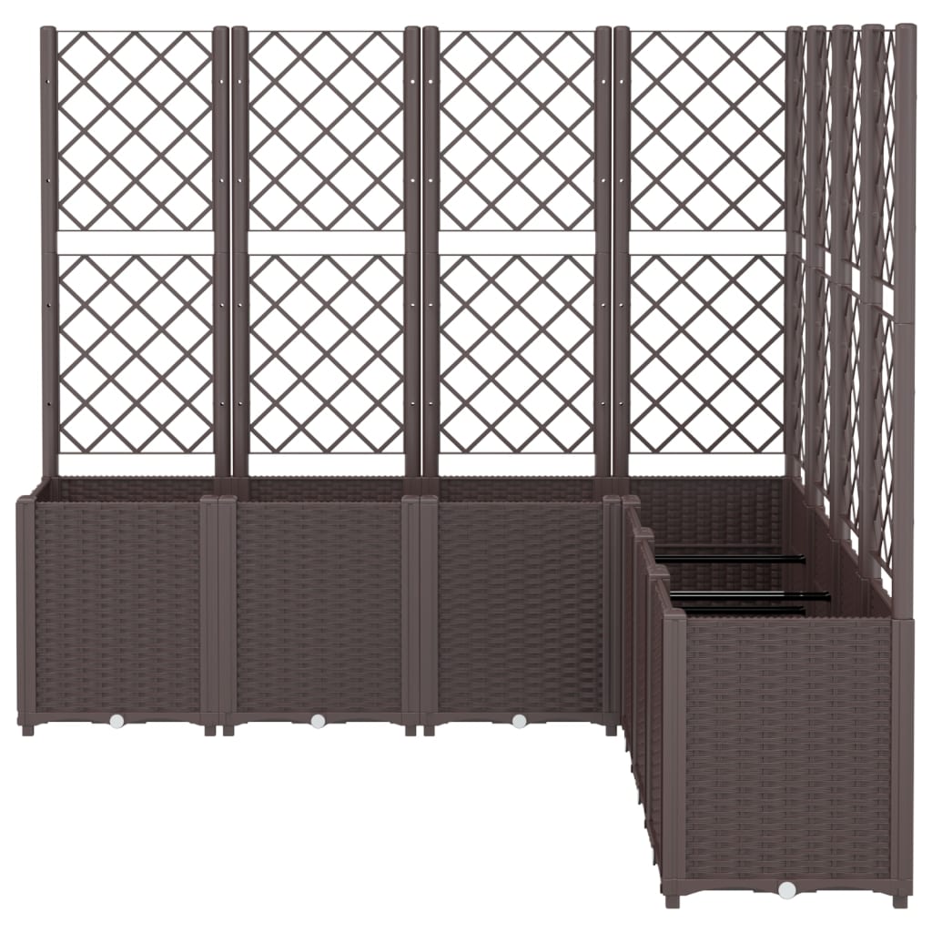 VidaXL Jardinière avec treillis 160x160x140 cm polypropylène marron