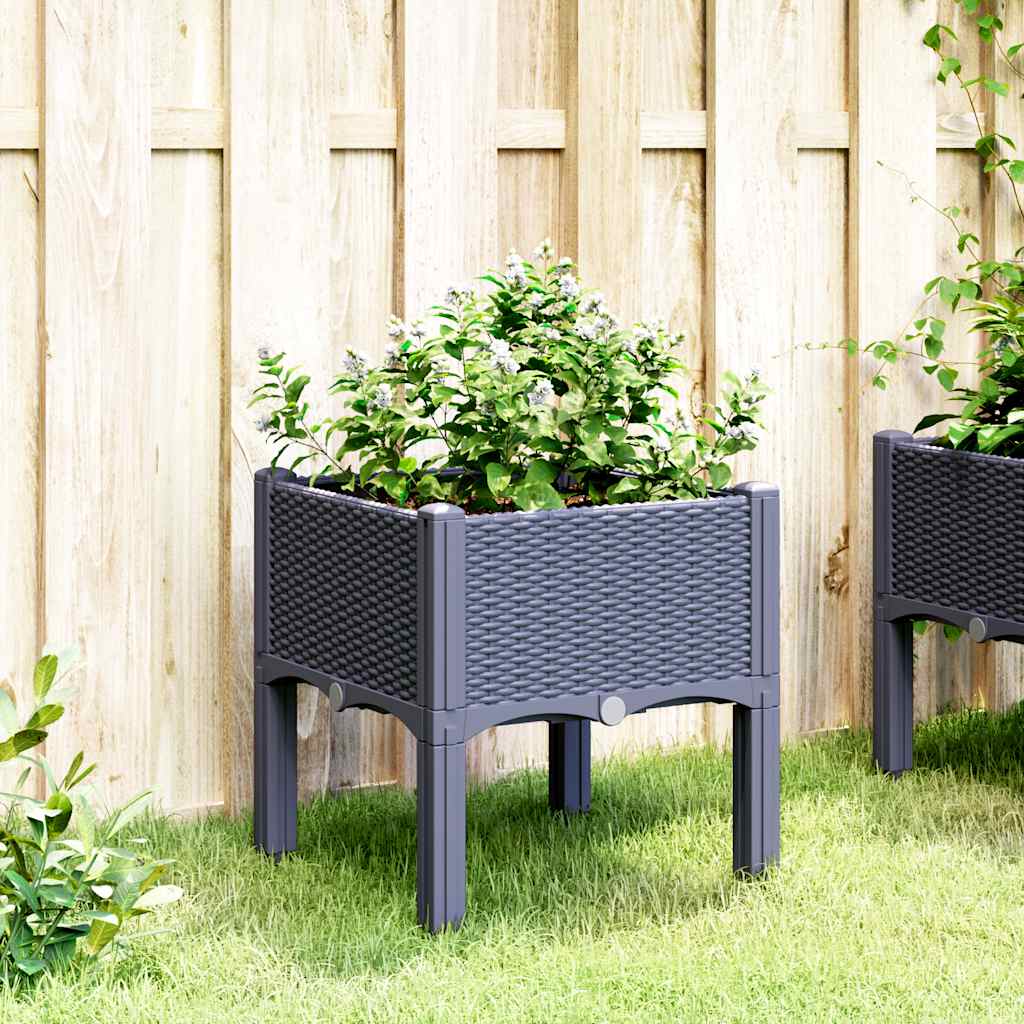 Vidaxx jardinière avec pieds 40x40x42 cm polypropylène bleu-gris