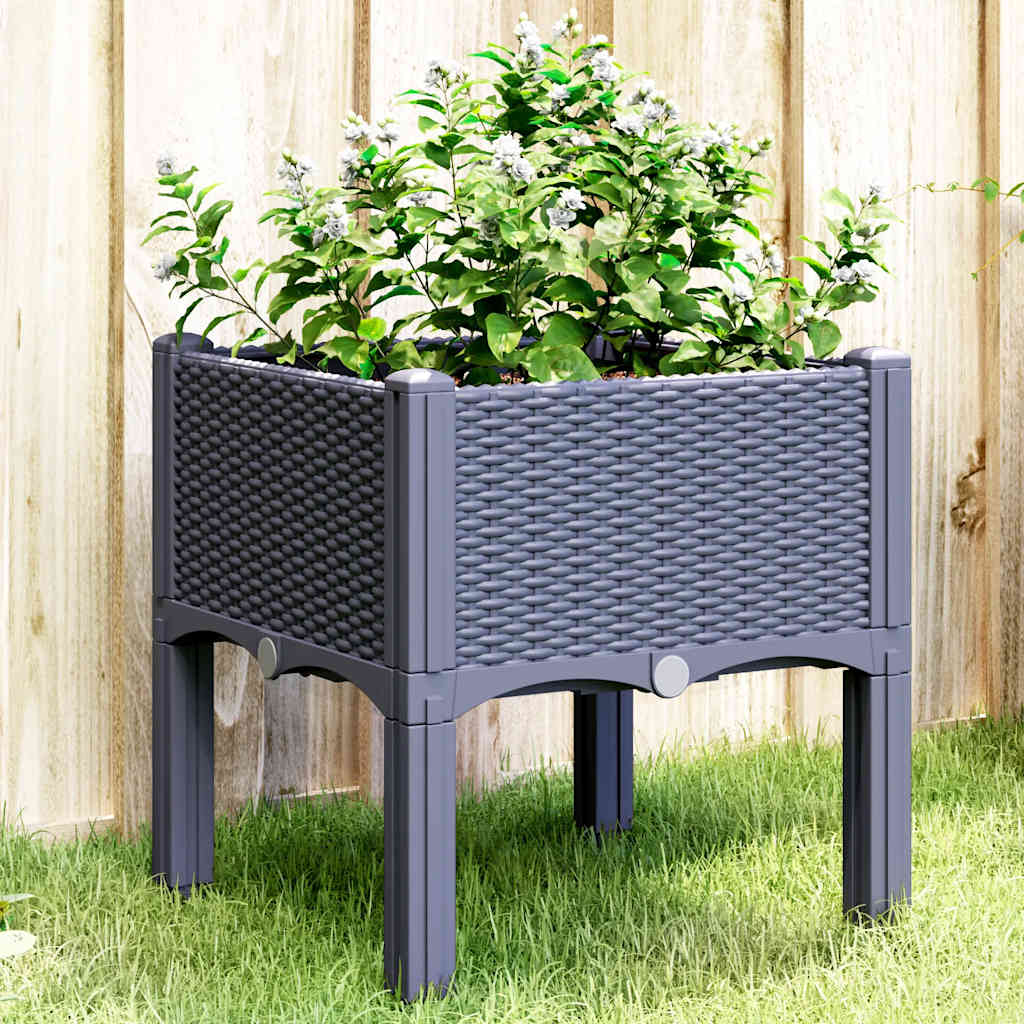 Vidaxx jardinière avec pieds 40x40x42 cm polypropylène bleu-gris