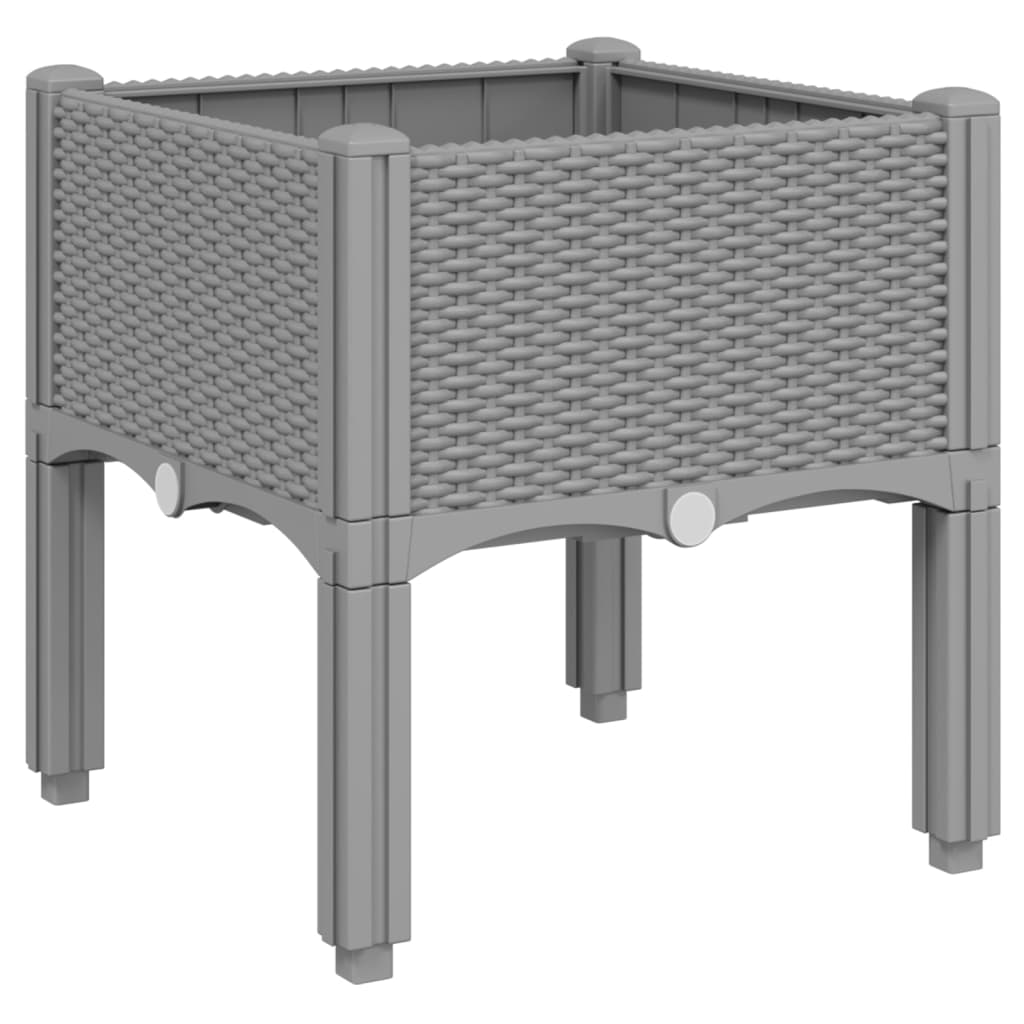 Vidaxx jardinière avec pieds 40x40x42 cm polypropylène gris clair