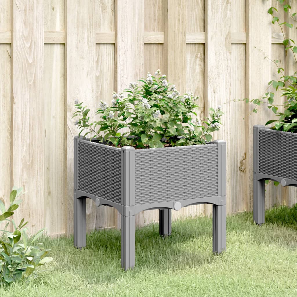 Vidaxx jardinière avec pieds 40x40x42 cm polypropylène gris clair