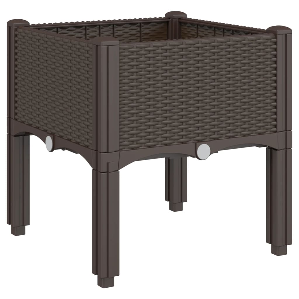 Vidaxx jardinière avec pieds 40x40x42 cm polypropylène marron