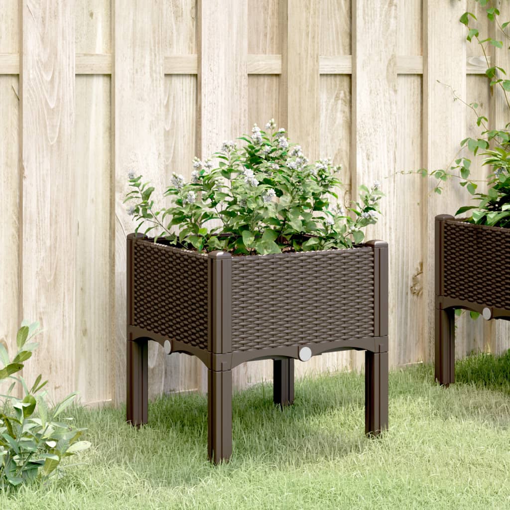 Vidaxx jardinière avec pieds 40x40x42 cm polypropylène marron