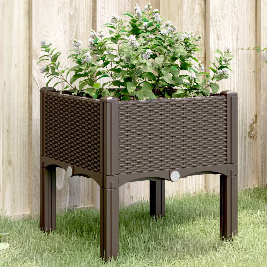 Vidaxx jardinière avec pieds 40x40x42 cm polypropylène marron