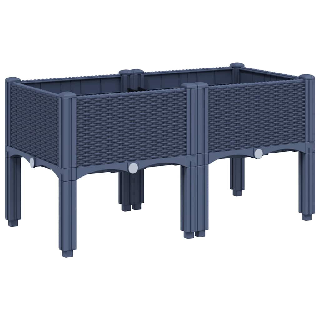 Vidaxx jardinière avec pieds 80x40x42 cm polypropylène bleu-gris