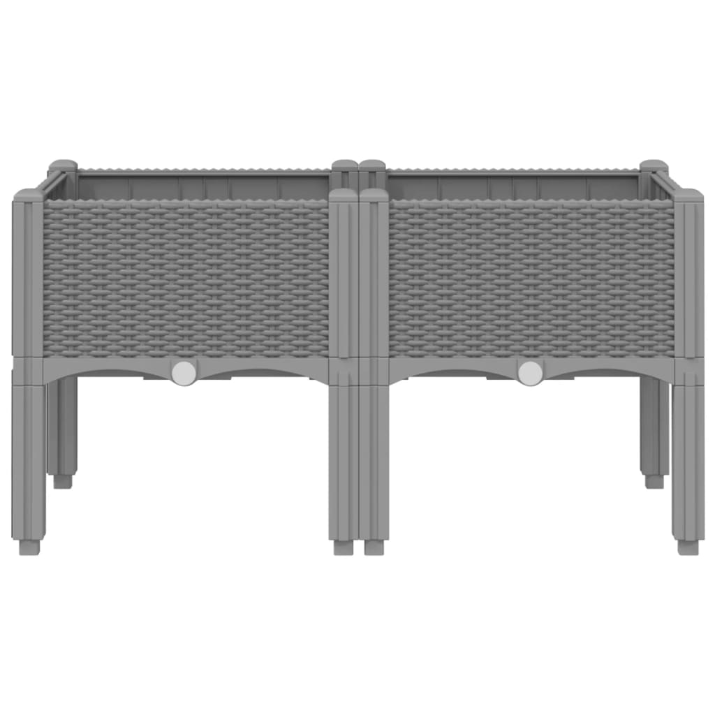 Vidaxx jardinière avec pieds 80x40x42 cm polypropylène gris clair