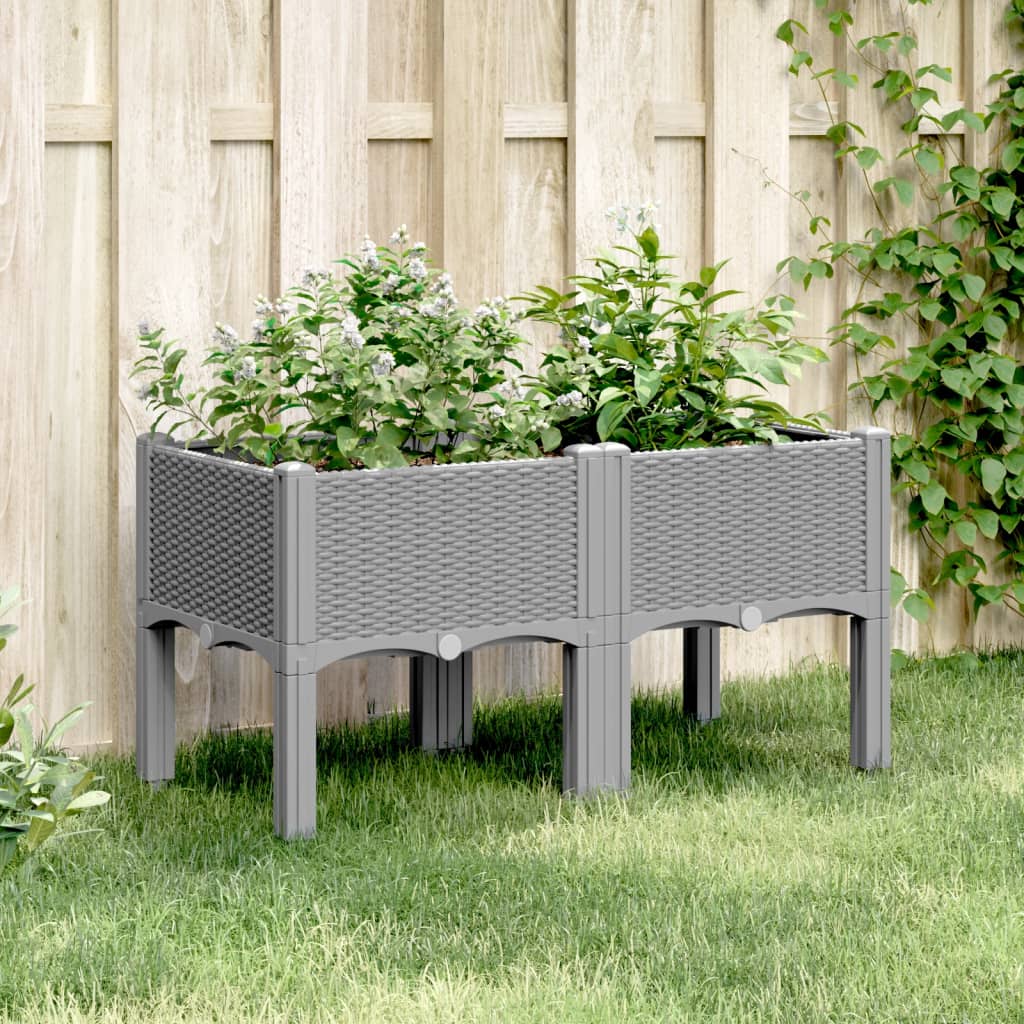 Vidaxx jardinière avec pieds 80x40x42 cm polypropylène gris clair