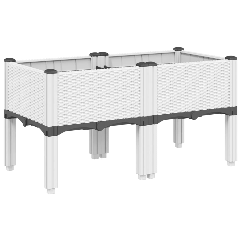 Vidaxx jardinière avec pieds 80x40x42 cm polypropylène blanc