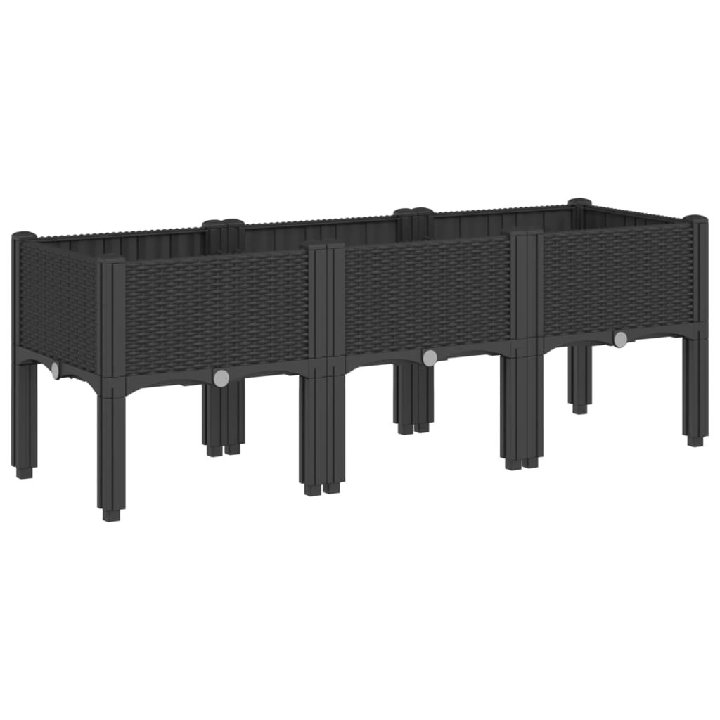 Vidaxx jardinière avec pieds 120x40x42 cm polypropylène noir