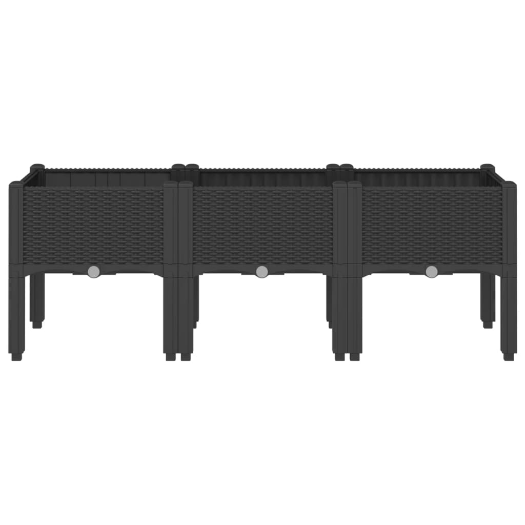 Vidaxx jardinière avec pieds 120x40x42 cm polypropylène noir