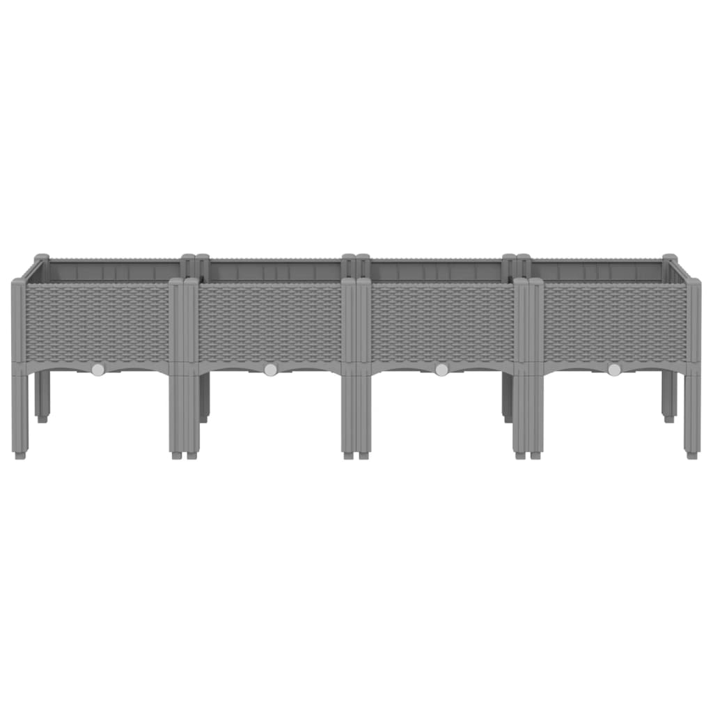 Vidaxx jardinière avec pieds 160x40x42 cm polypropylène gris clair