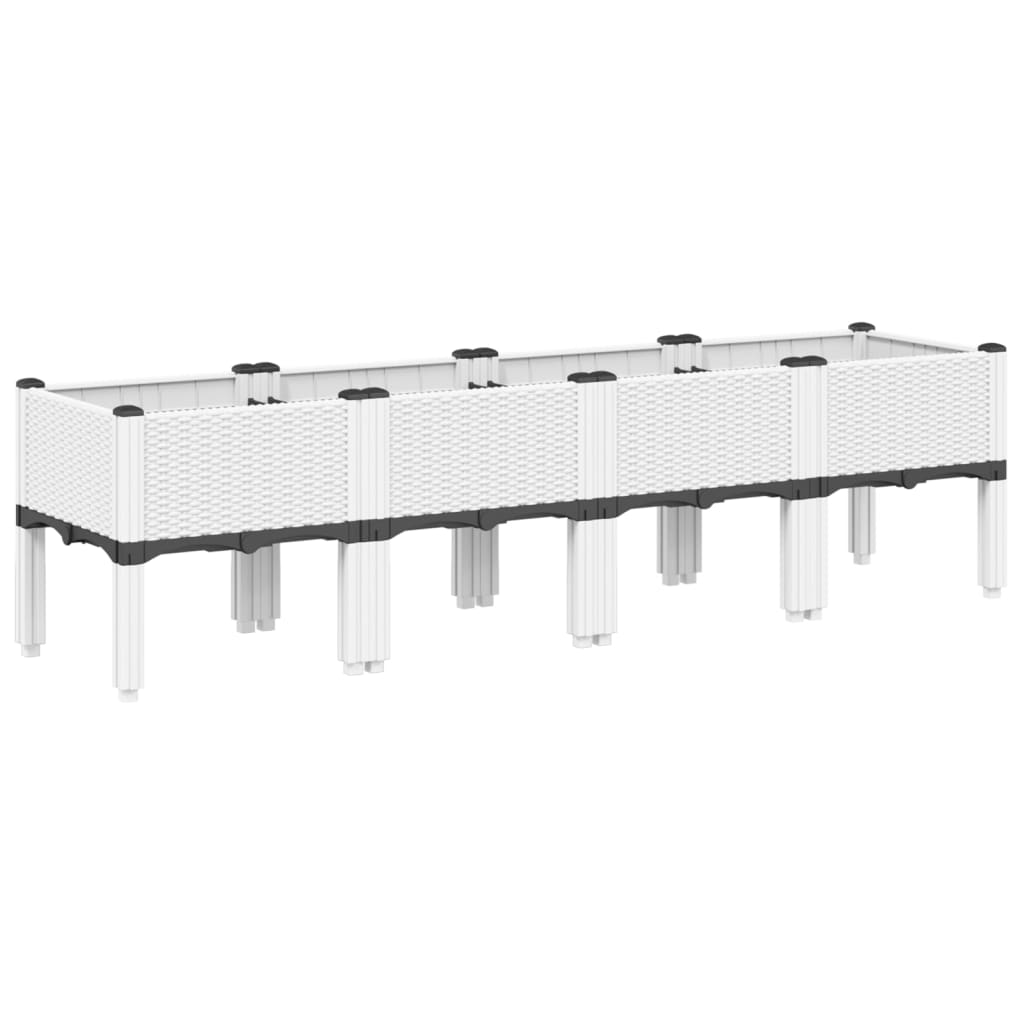 Vidaxx jardinière avec pieds 160x40x42 cm polypropylène blanc