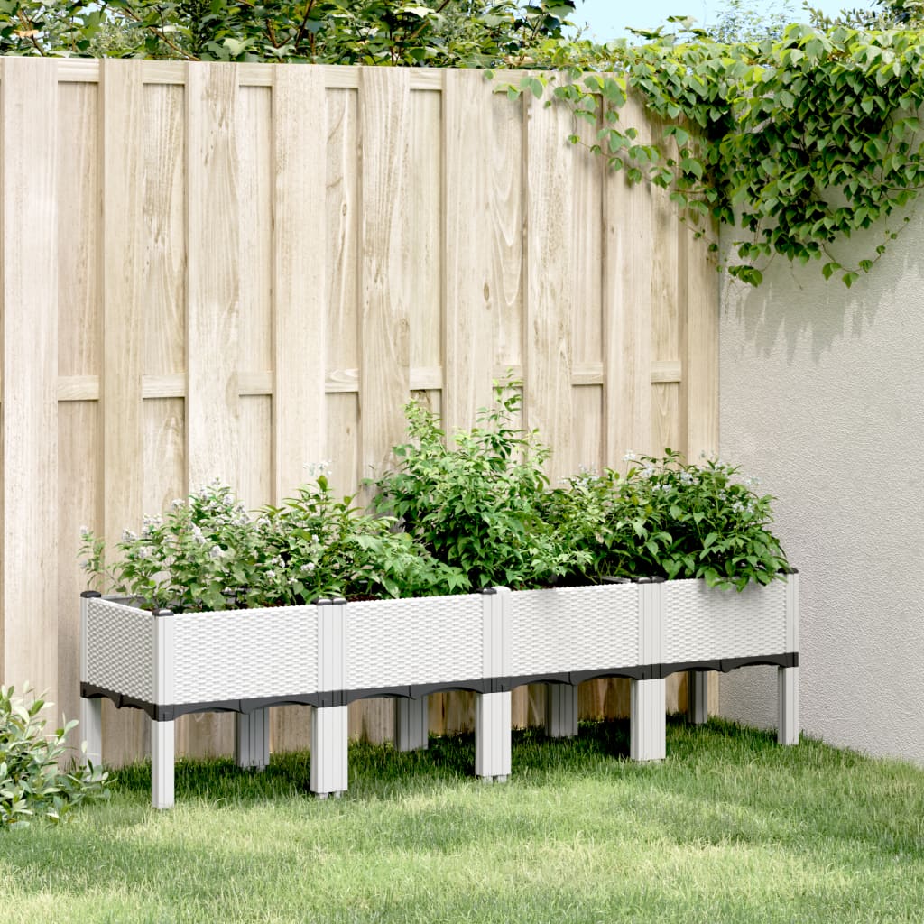 Vidaxx jardinière avec pieds 160x40x42 cm polypropylène blanc