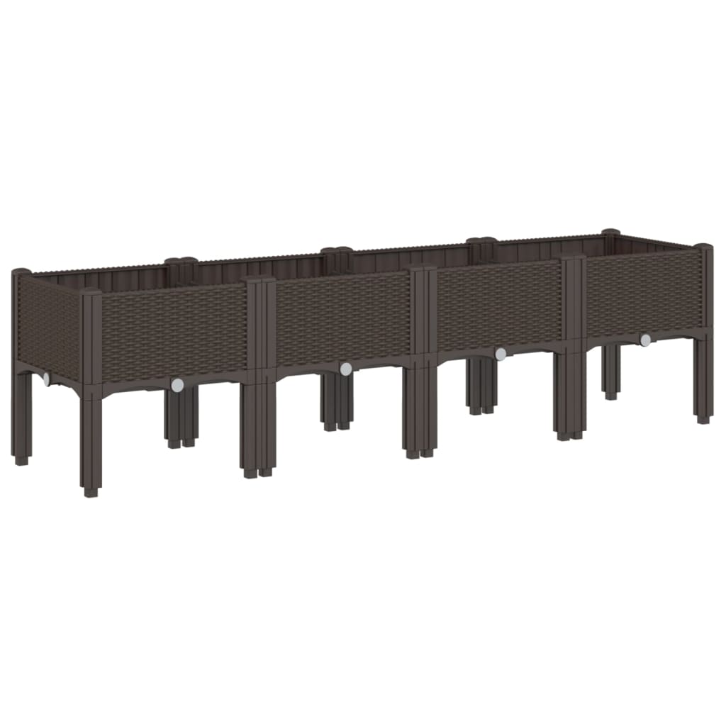 Vidaxx jardinière avec pieds 160x40x42 cm polypropylène marron