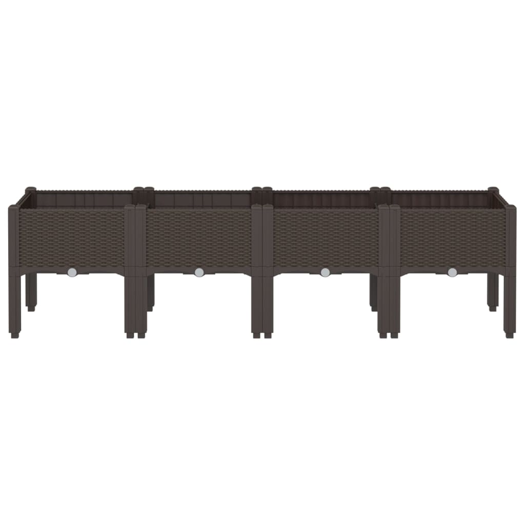 Vidaxx jardinière avec pieds 160x40x42 cm polypropylène marron