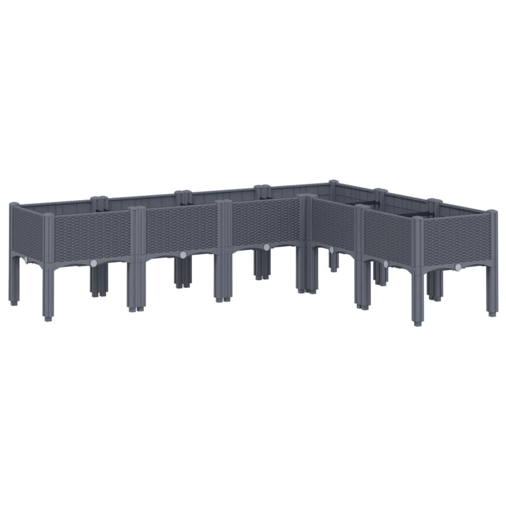 Vidaxx jardinière avec pieds 160x120x42 cm polypropylène gris