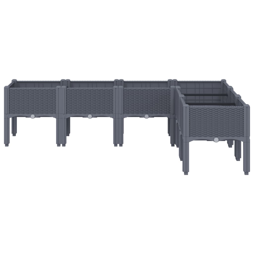 Vidaxx jardinière avec pieds 160x120x42 cm polypropylène gris