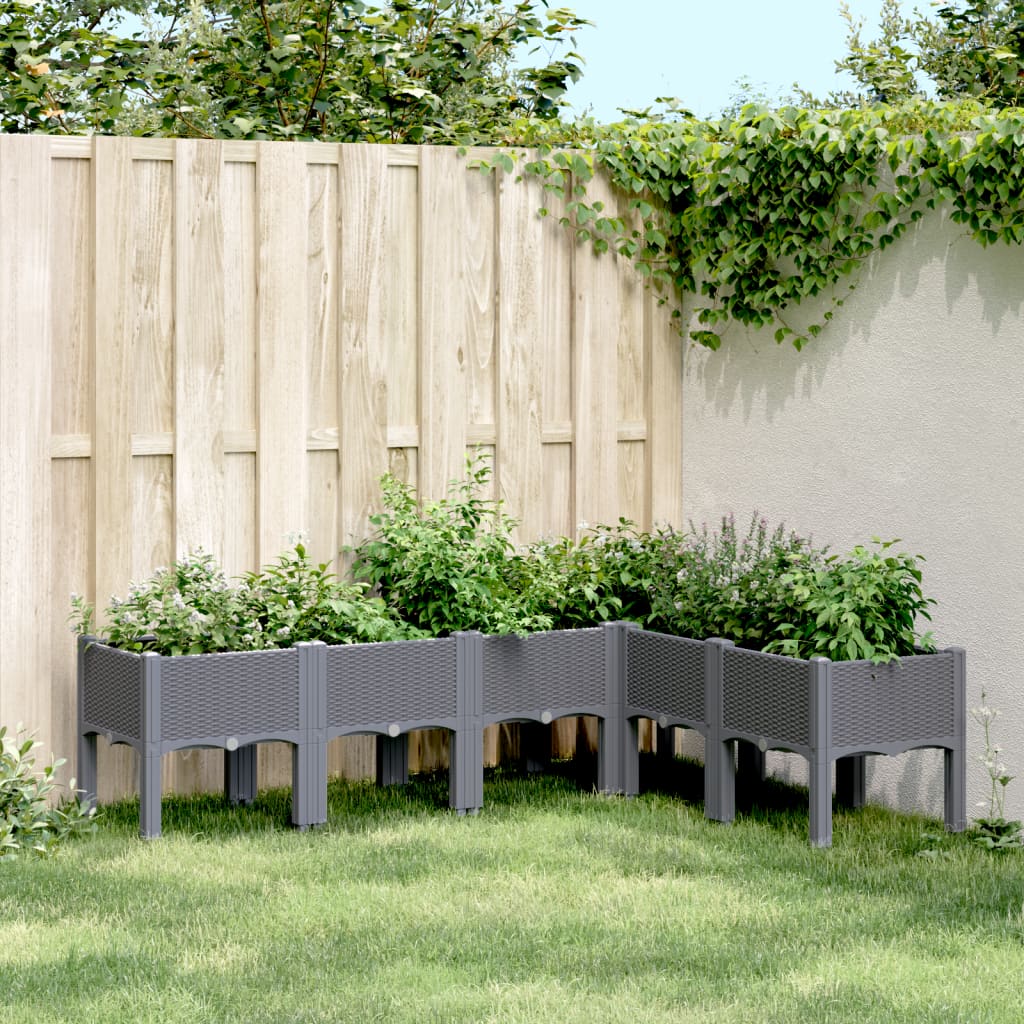 Vidaxx jardinière avec pieds 160x120x42 cm polypropylène gris