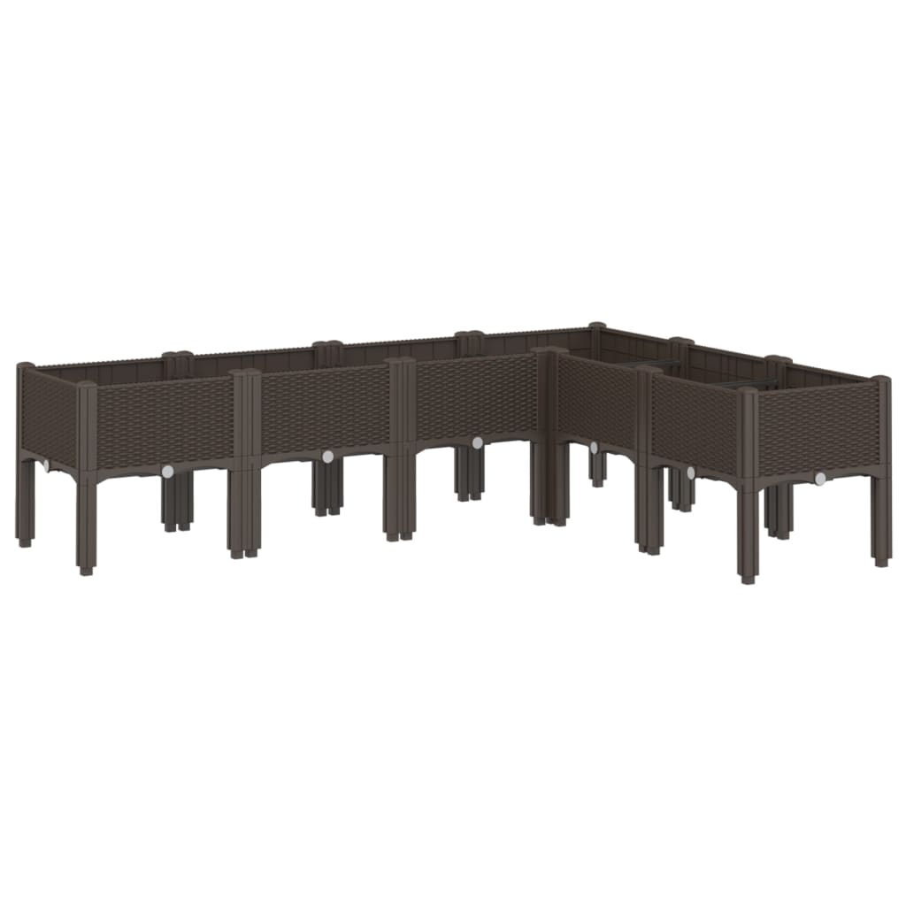 Vidaxx jardinière avec pieds 160x120x42 cm polypropylène marron