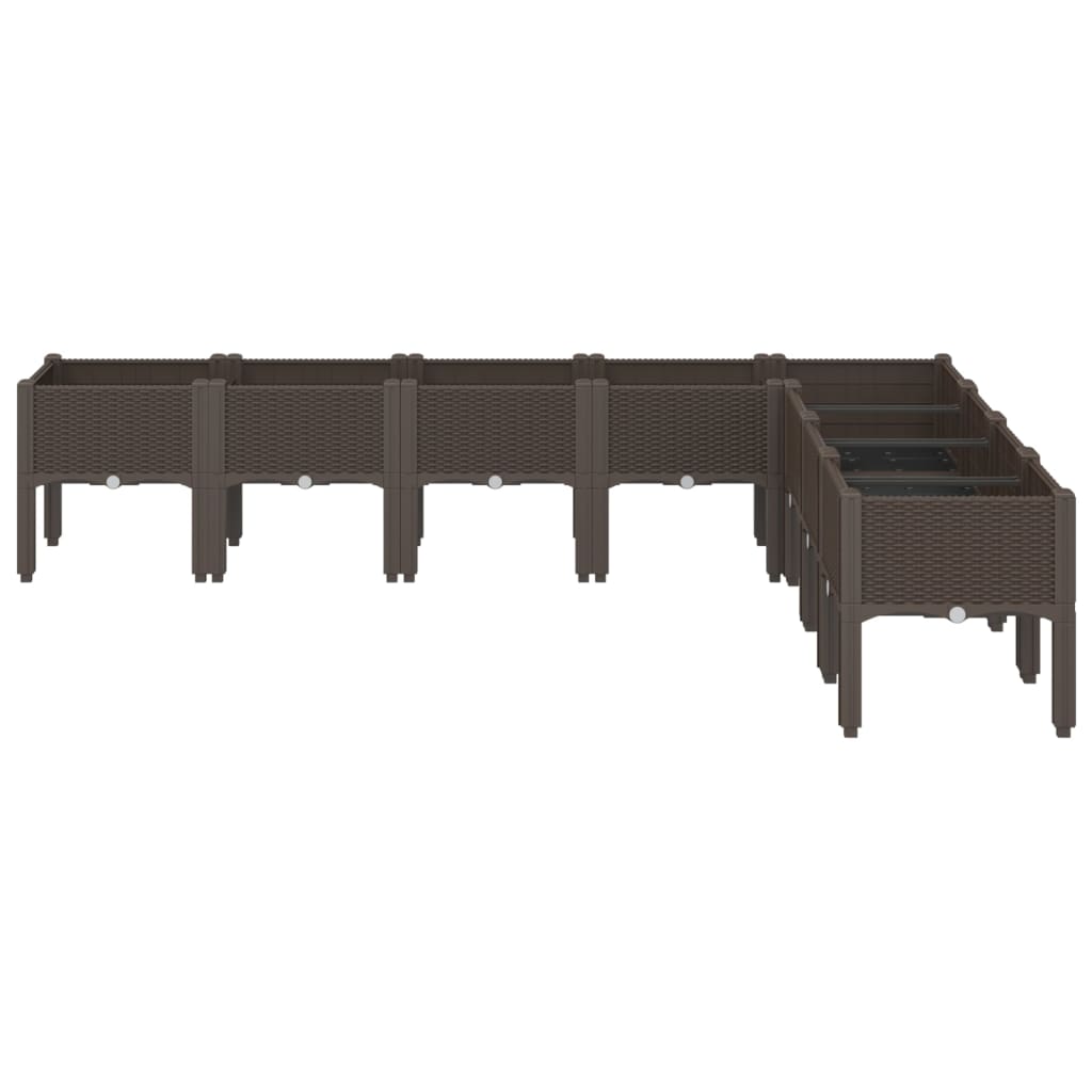 Vidaxx jardinière avec pieds 200x160x42 cm polypropylène marron