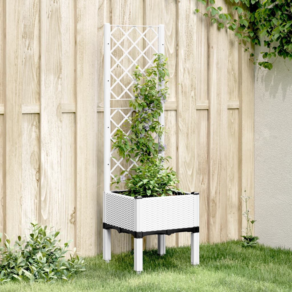 Vidaxx jardinière avec treillis 40x40x142 cm polypropylène blanc