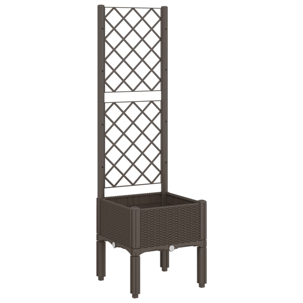 Vidaxx jardinière avec treillis 40x40x142 cm polypropylène marron