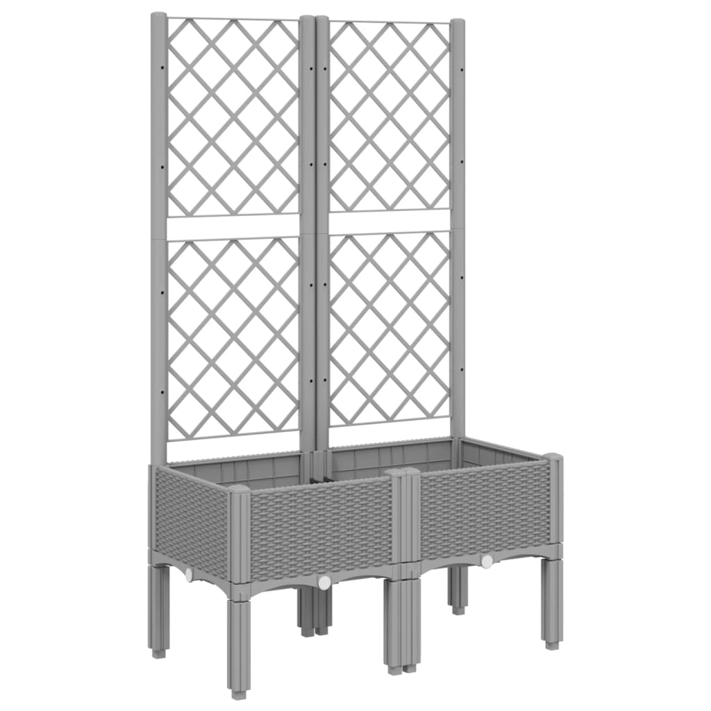 Vidaxx jardinière avec treillis 80x40x142 cm polypropylène gris clair