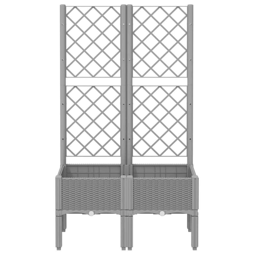 Vidaxx jardinière avec treillis 80x40x142 cm polypropylène gris clair