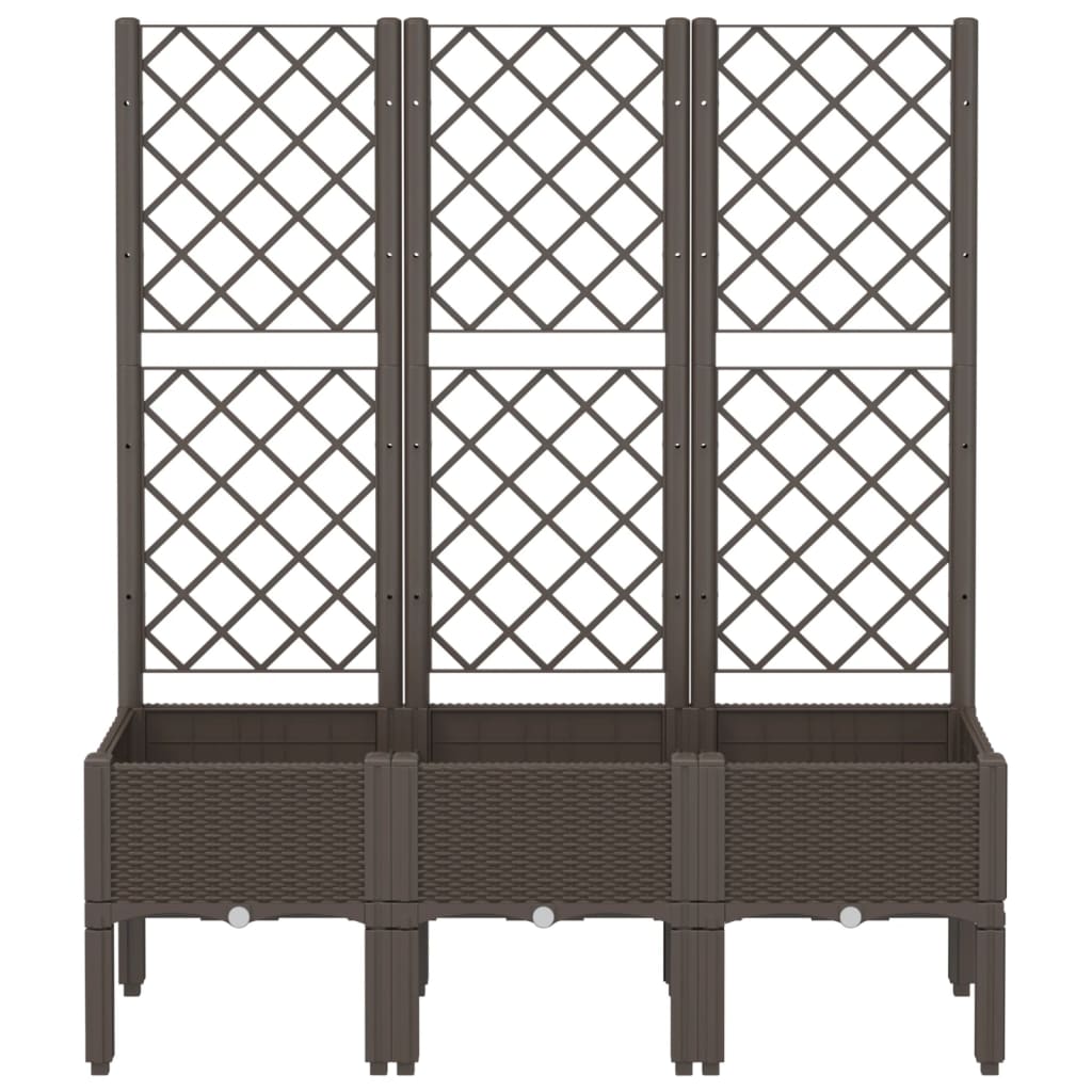 Vidaxx jardinière avec treillis 120x40x142 cm polypropylène marron