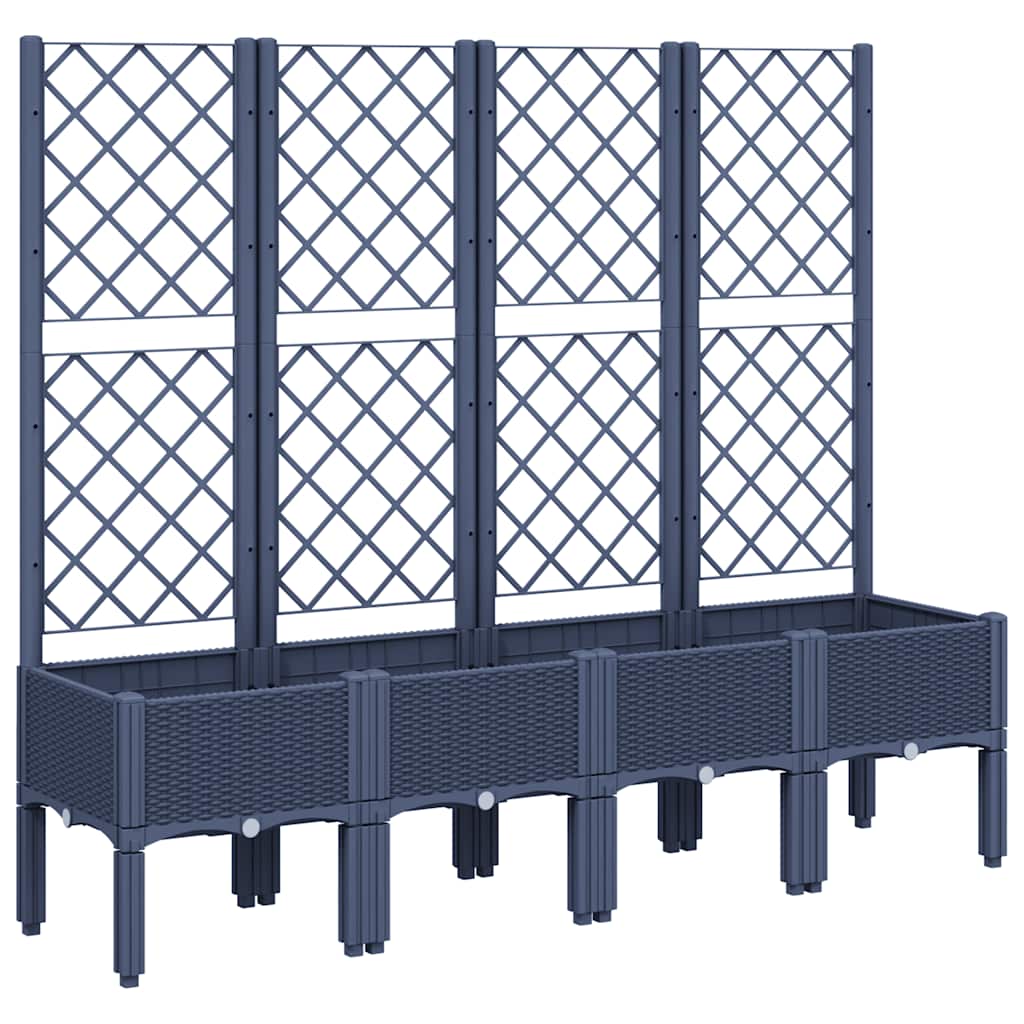 Vidaxx jardinière avec treillis 160x40x142 cm polypropylène gris