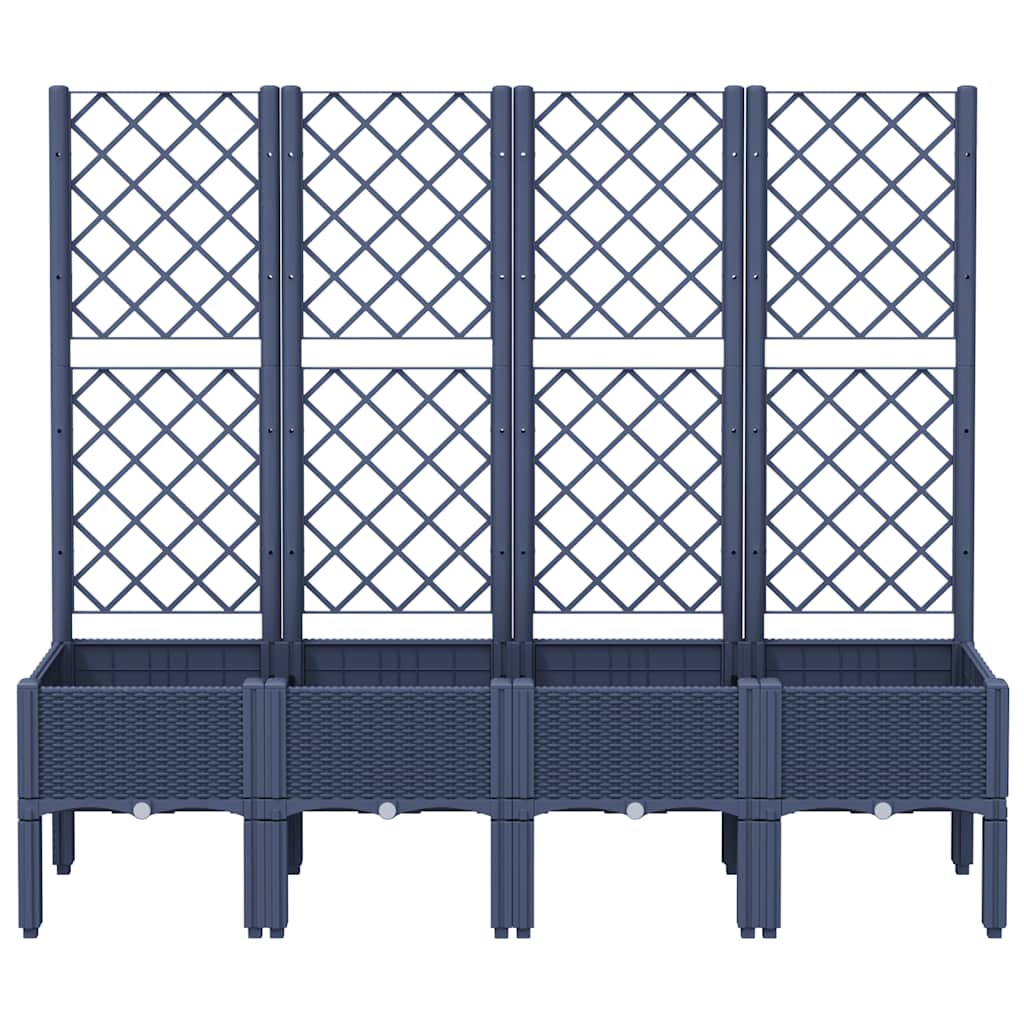 Vidaxx jardinière avec treillis 160x40x142 cm polypropylène gris