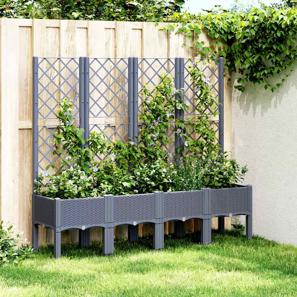 Vidaxx jardinière avec treillis 160x40x142 cm polypropylène gris