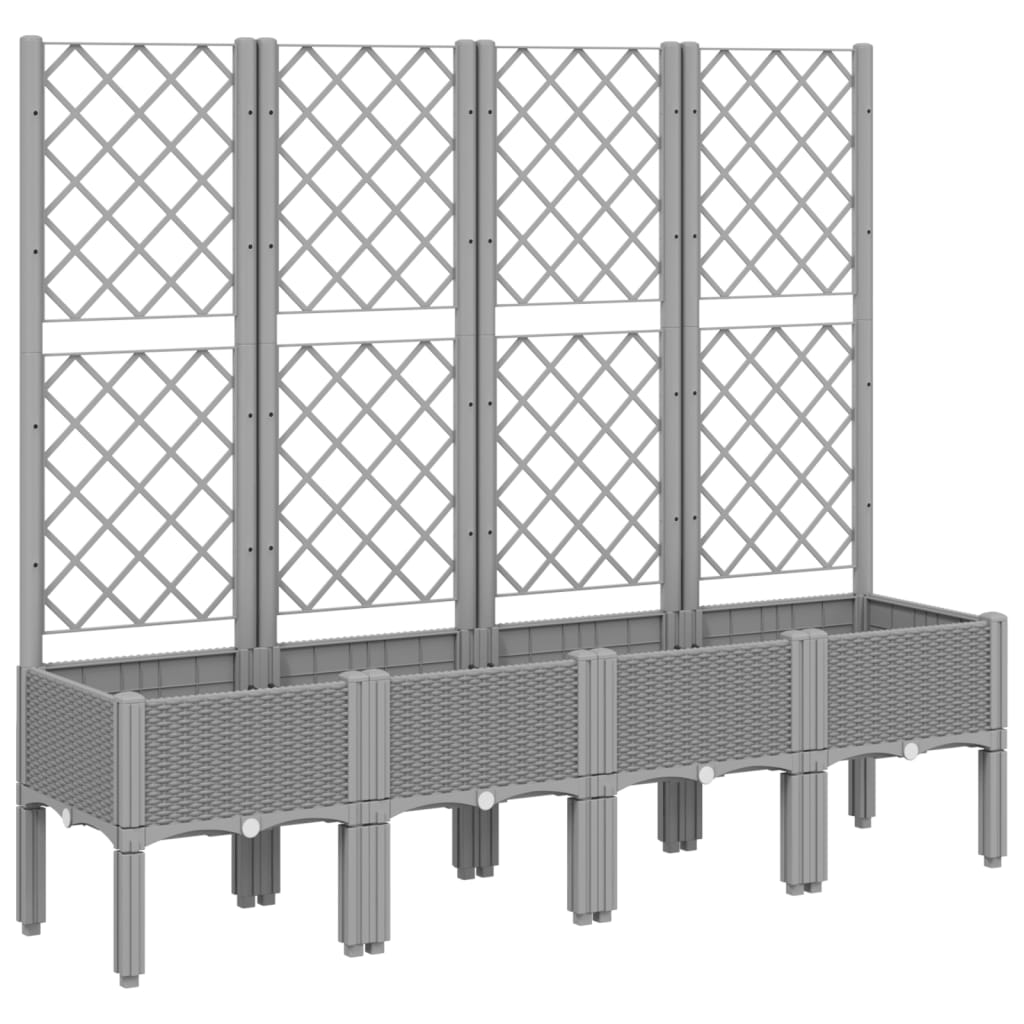Vidaxx jardinière avec treillis 160x40x142 cm polypropylène gris clair