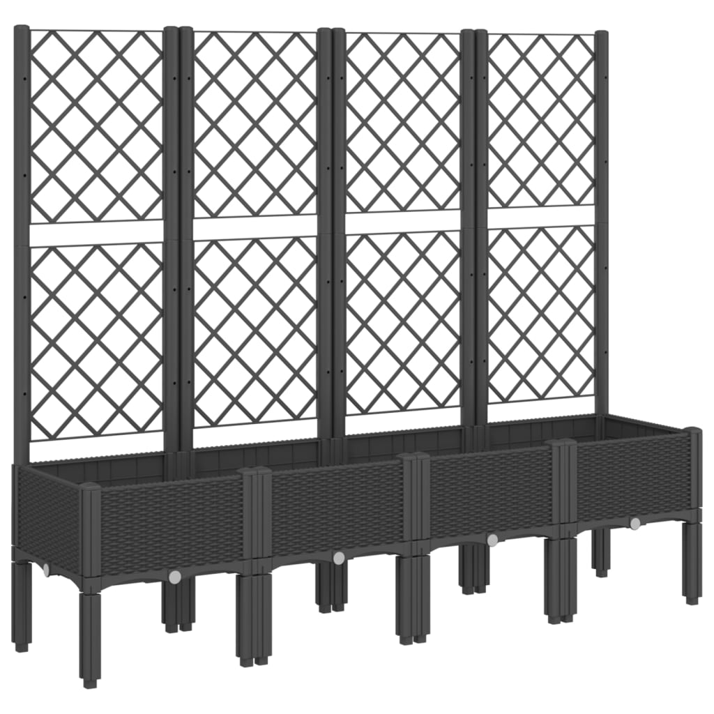 Vidaxx jardinière avec treillis 160x40x142 cm polypropylène noir