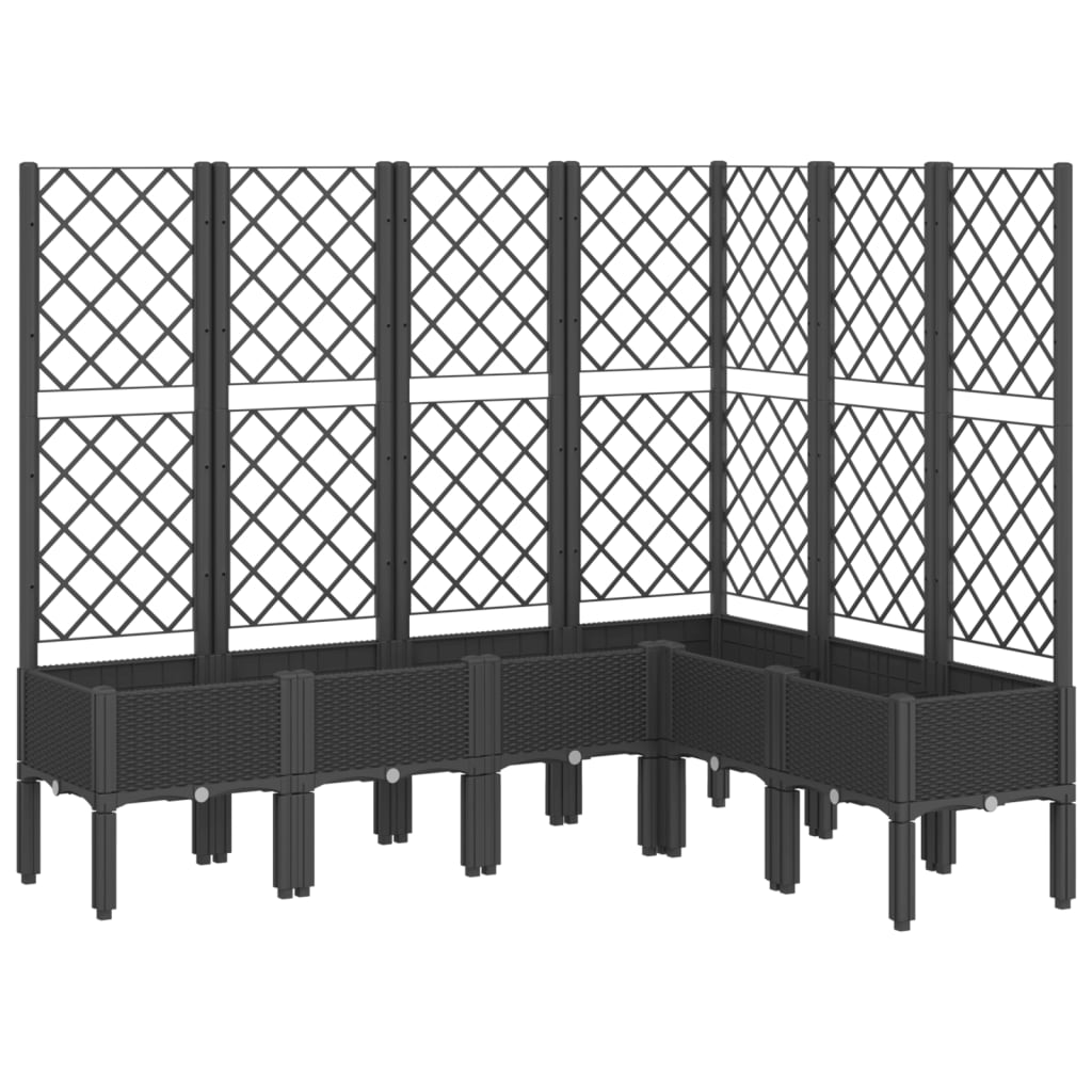 Vidaxx jardinière avec treillis 160x120x142 cm polypropylène noir