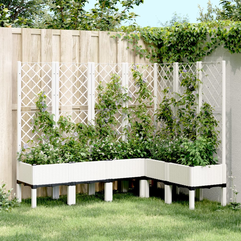 Vidaxx jardinière avec treillis 160x120x142 cm polypropylène blanc