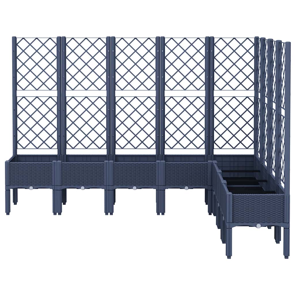 Vidaxx jardinière avec treillis 200x160x142 cm polypropylène gris