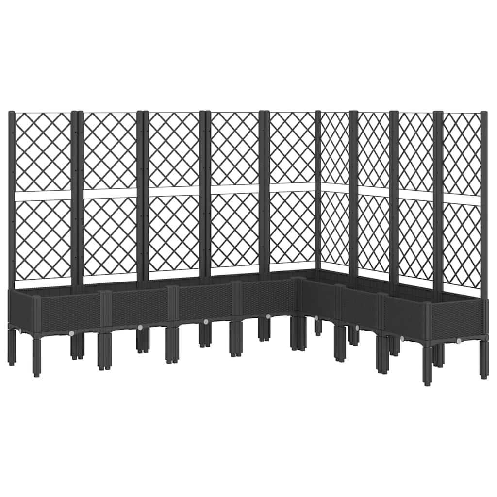 Vidaxx jardinière avec treillis 200x160x142 cm polypropylène noir