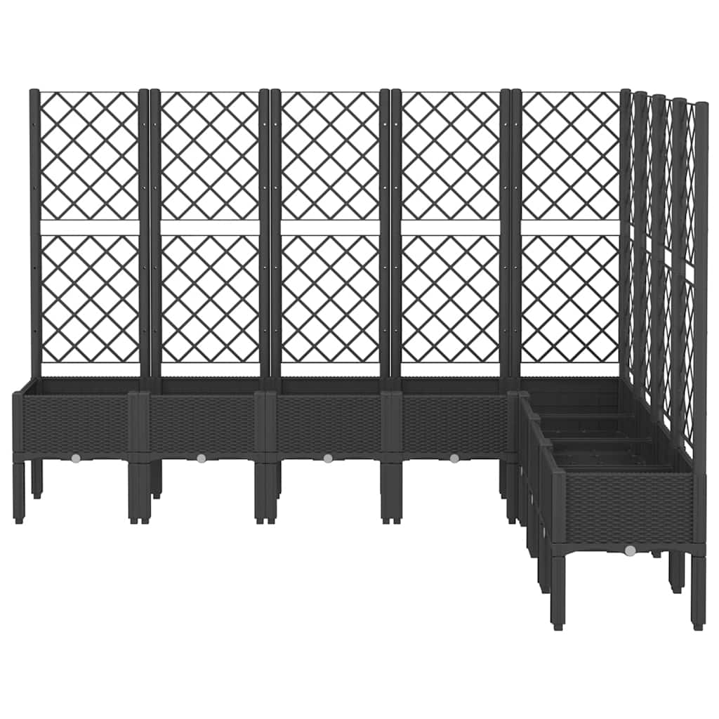 Vidaxx jardinière avec treillis 200x160x142 cm polypropylène noir